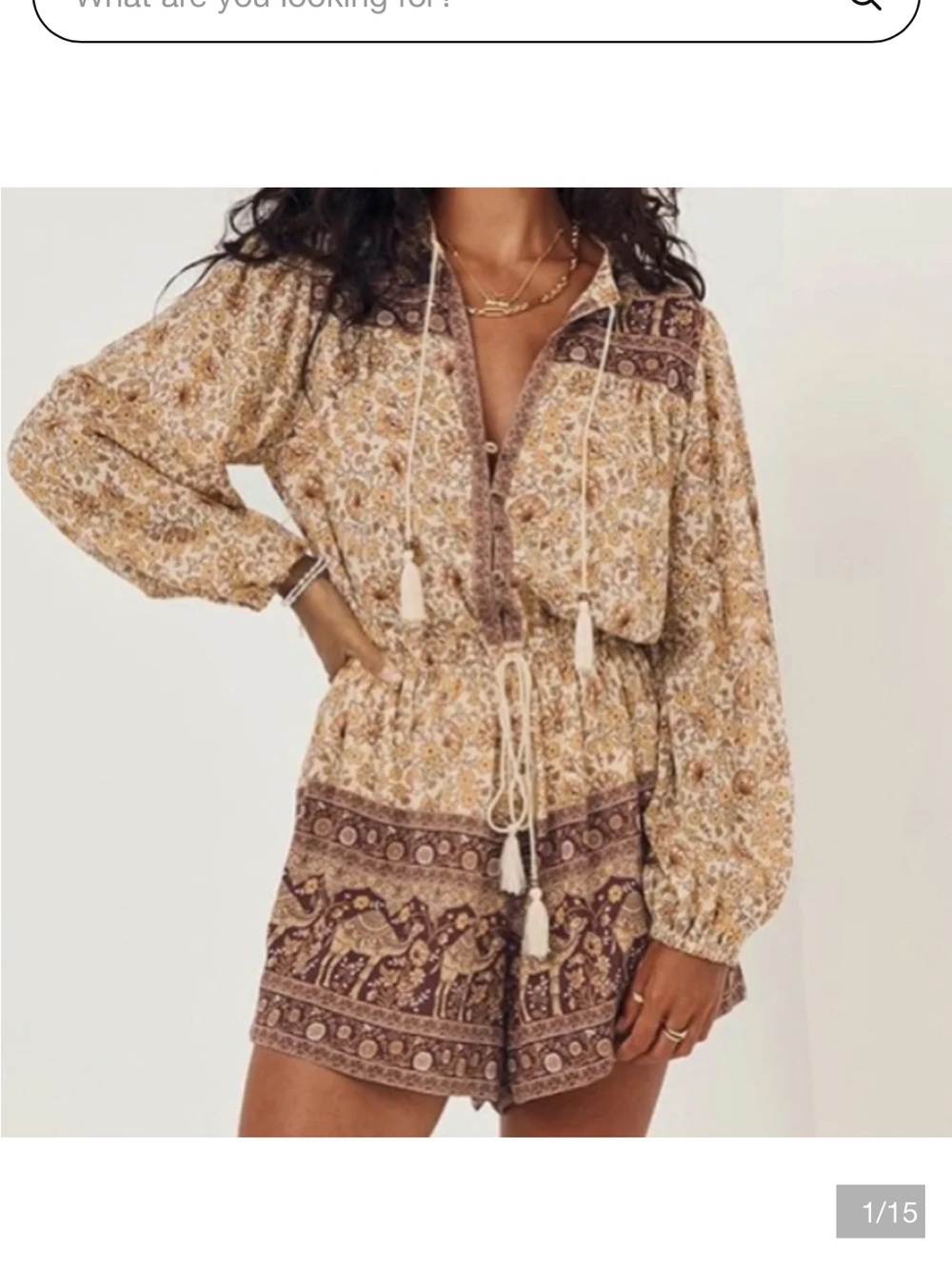 Spell & The Gypsy Sundown Romper Spice XS Camel Floral Boho